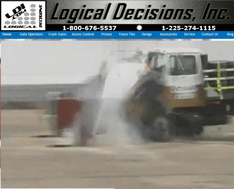 LDI K12 gate shows zero penetration as 50,000 lbs of truck hits at 50 mph. Click on the image to go to the video.